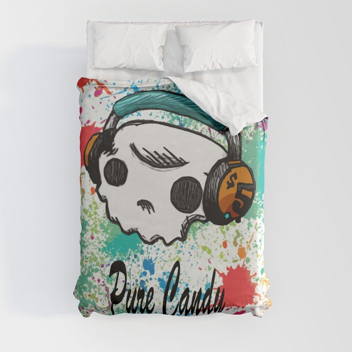Skull headphones Pure Candy Duvet Cover