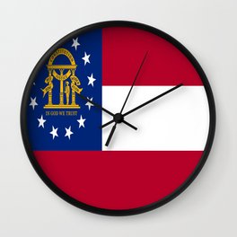 flag of the state of Georgia-Georgian,Gone with the wind,Atlanta,Colombus,Macon,Scarlett o'Hara,Usa Wall Clock
