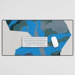 blue abstraction minimal Desk Mat