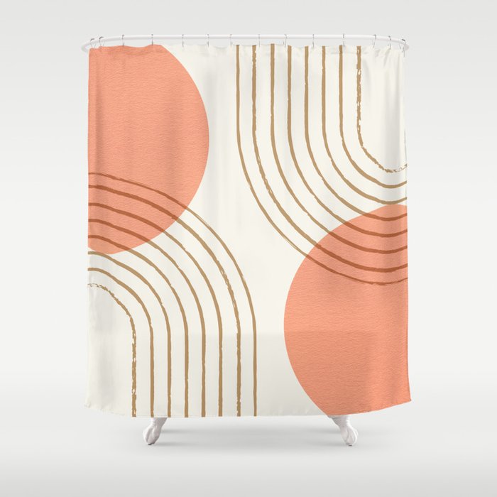 Sun Arch Double - Coral Shower Curtain