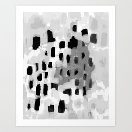 Rexa - abstract minimal modern grey black and white trendy home decor Art Print