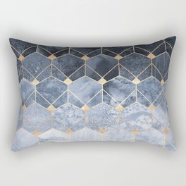 Blue Hexagons And Diamonds Rectangular Pillow