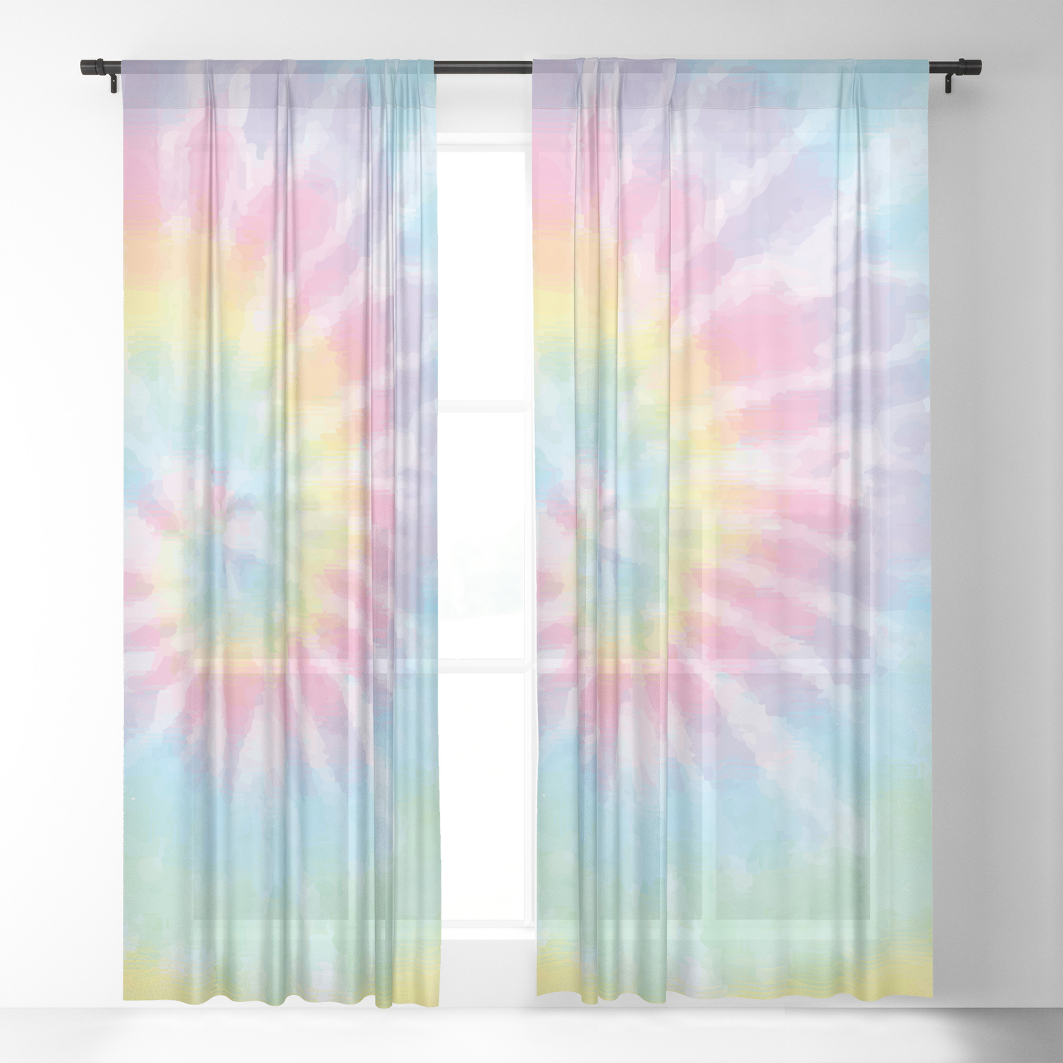 Pastel Tie Dye Sheer Curtain By Casesbykate Society6