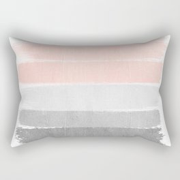 Color story millennial pink and grey transition brushstrokes modern canvas art decor dorm college Rectangular Pillow