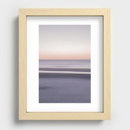 Soft dreamy portugese sunset art print- blush pink movement - ocean nature and travel photography Recessed Framed Print