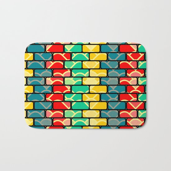 Colorful bricks Bath Mat