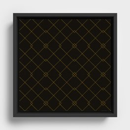 Trendy Black Gold Squares Collection Framed Canvas