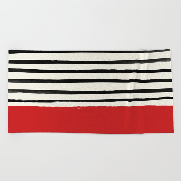 Red Chili x Stripes Beach Towel