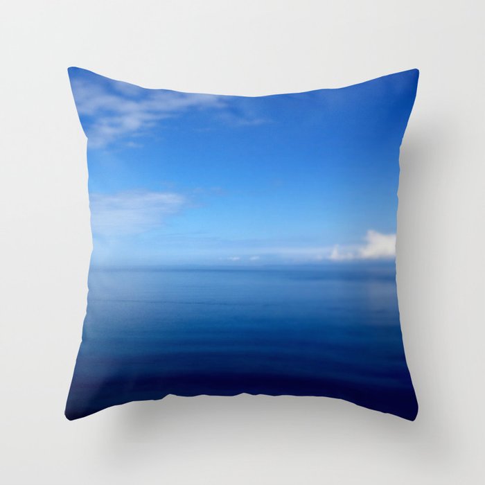 Where Water Meets Sky... | Blue Water and Sky Horizon | Landscape Throw Pillow