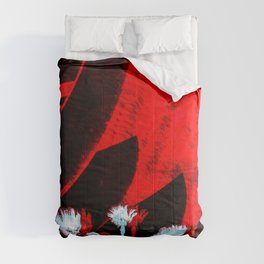 Surf in the City - Black + Red Comforter