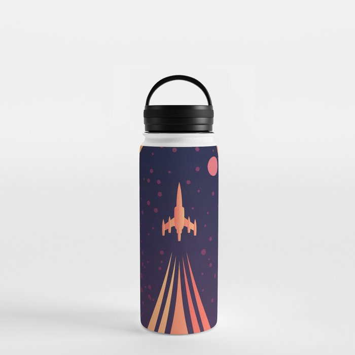 Escape to the stars illustration Water Bottle