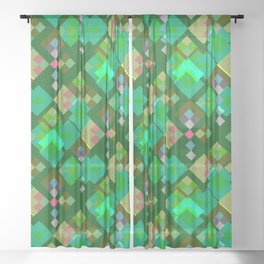 Green Spring Pattern Sheer Curtain