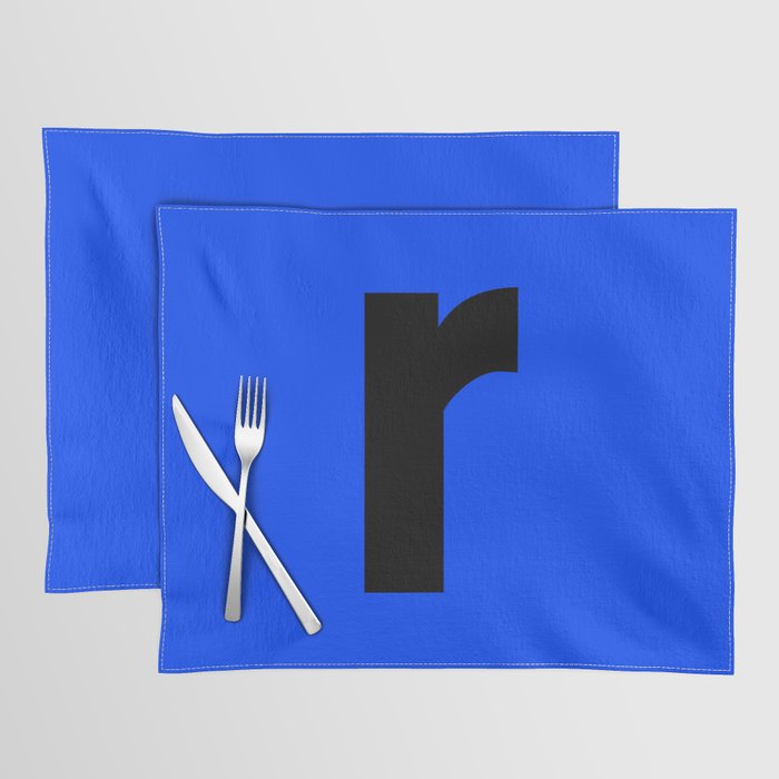 letter R (Black & Blue) Placemat