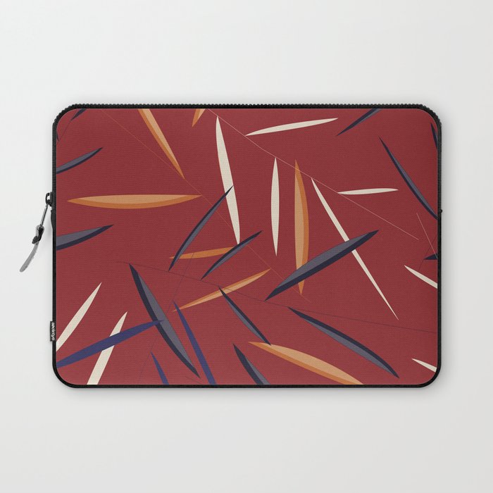 Leaves in a red background Laptop Sleeve