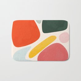 Modern Shapes and Colors  Bath Mat | Fineart, Abstract, Texture, Pink, Red, Minimalism, Decor, Modernart, Shapes, Abstractart 