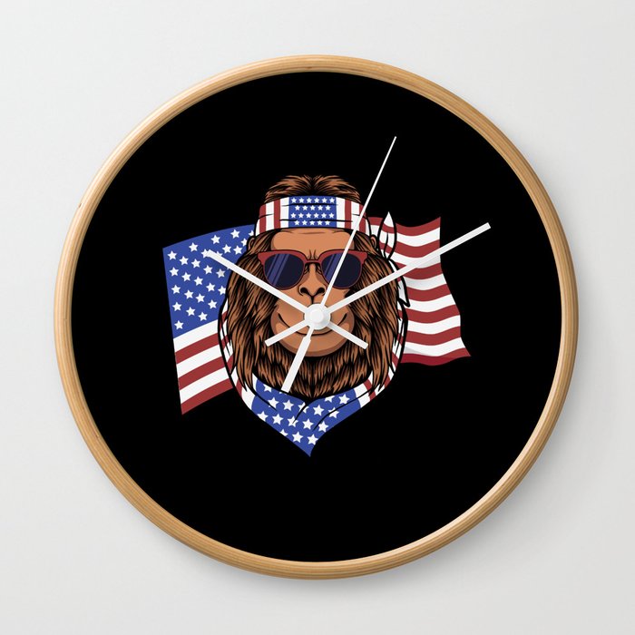 Cool Independence Day USA Funny Wall Clock