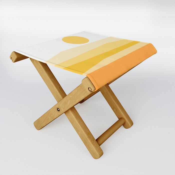 Abstract Landscape 09 Yellow Folding Stool