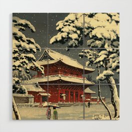 Zozoji Temple In Snow By Koitsu Wood Wall Art