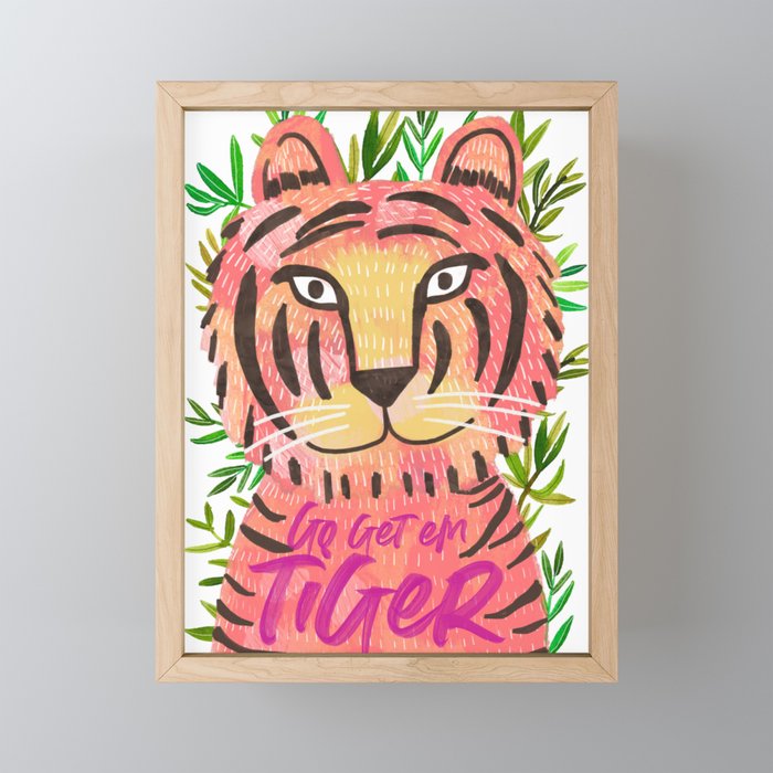 Go get em tiger Framed Mini Art Print