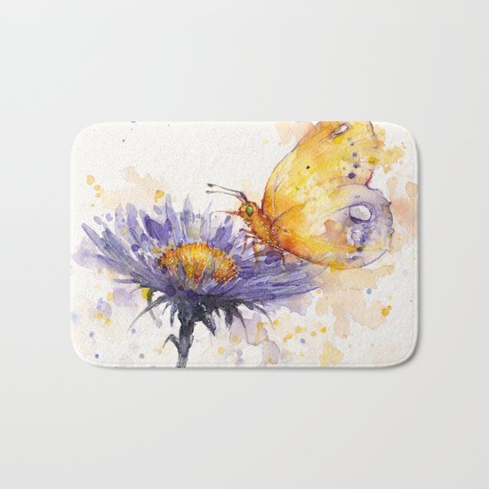 Flowers & Flutters Bath Mat