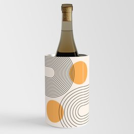 Mid Century Modern Geometric 70 (Rainbow and Sun Abstraction) Wine Chiller