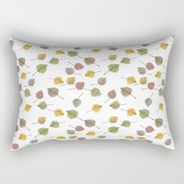 Colorado Aspen Tree Leaves Hand-painted Watercolors in Golden Autumn Shades on Clear Rectangular Pillow