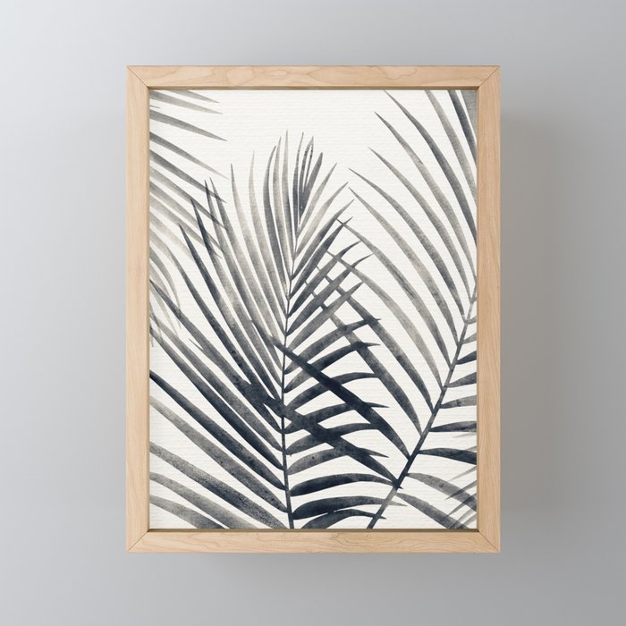 Black and White Palms Framed Mini Art Print