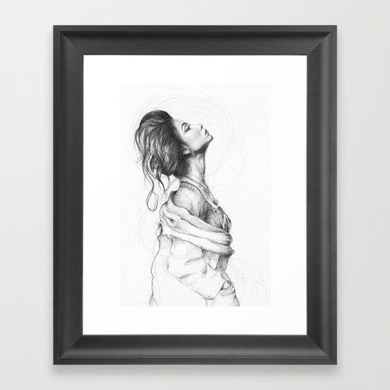 Pretty Lady Illustration Woman Portrait Beauty Framed Art Print