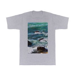Sea Waves Rocks Seascape T Shirt | Coast, Cliff, Motion, Seascape, Foam, Sea, Seaview, Waves, Coastline, Marine 