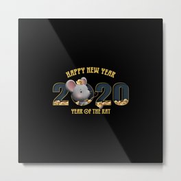  happy new year 2020 year of the rat 3 Metal Print