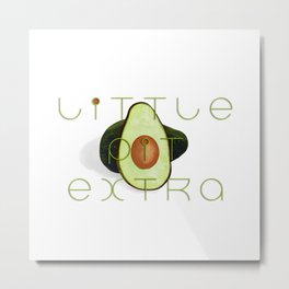 Punny Avocado - Little Pit Extra Metal Print | Typography, Pop Art, Witty, Vegetable, Fruit, Funny, Guacamole, Digital, Painting, Food 