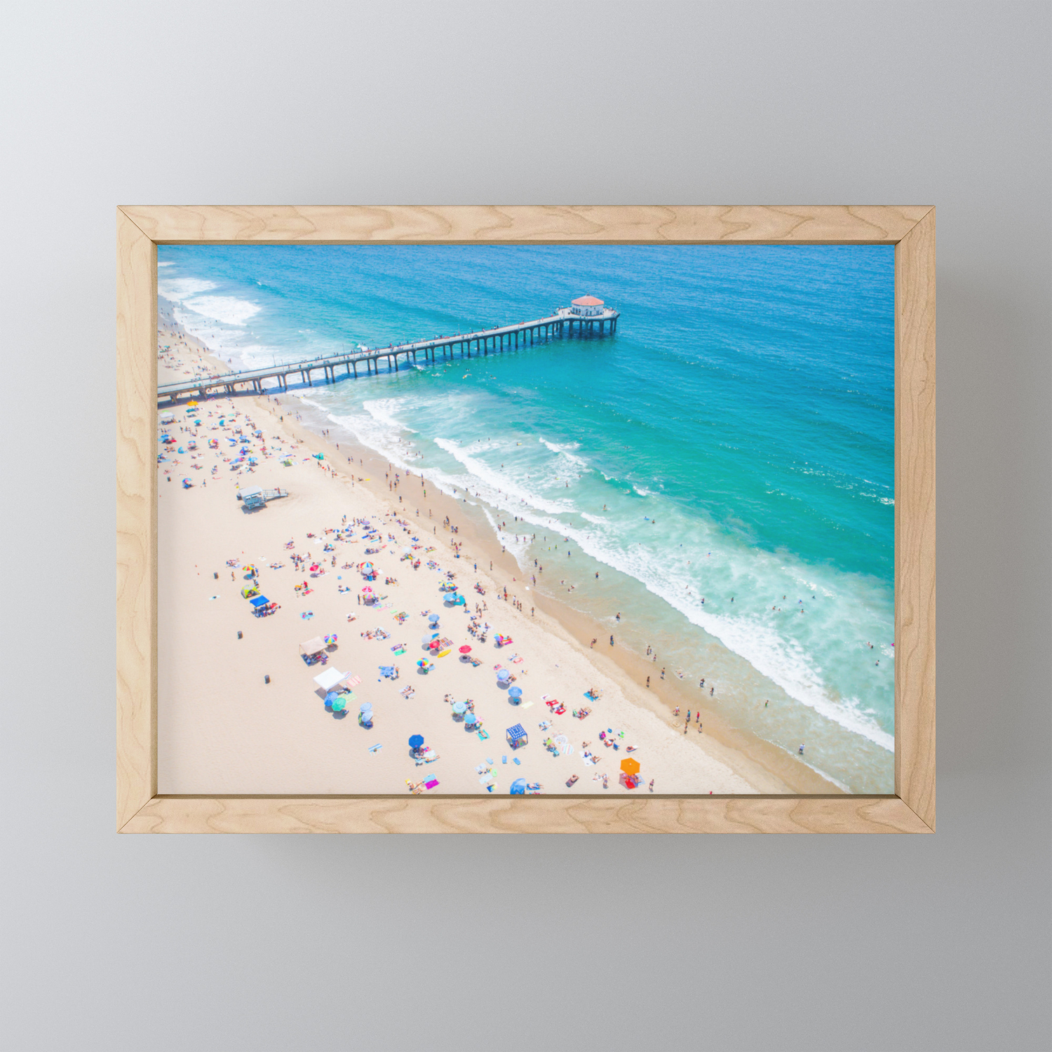 Manhattan Beach Drone Shot Framed Mini Art Print By Hermosa16