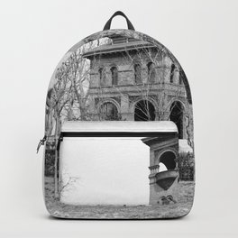 St. Ursula Hall, Ursuline Convent, New Orleans 1900 Backpack | Film, Tower, Photo, Architecture, Black And White, Louisiana, Neworleans, Historical, 1900, Brickbuilding 