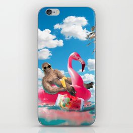 Bigfoot On Flamingo Floatie iPhone Skin