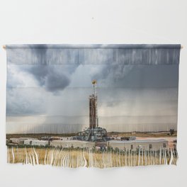 Nevermind the Weather - Oil Rig and Passing Storm in Oklahoma Wall Hanging