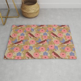 Birds and Blooms pattern Rug