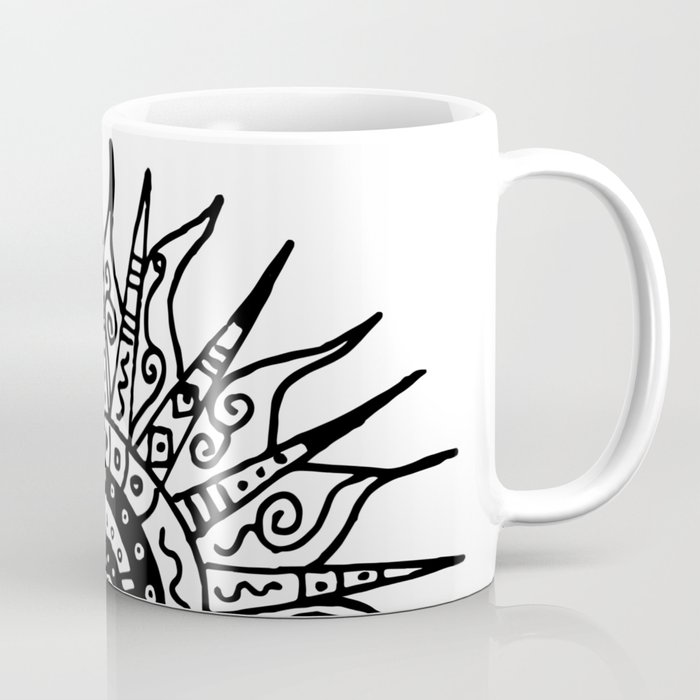 Sun Doodle black and white drawing Coffee Mug