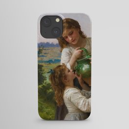 At The Fountain by William Adolphe Bouguereau iPhone Case