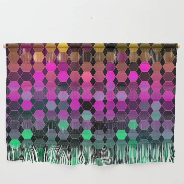 Metallic Colorful Sequins Look-Disco Ball Image GlitterPattern Wall Hanging