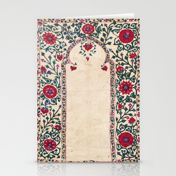 Shakhrisyabz Suzani Joynamoz Uzbekistan Floral Embroidery Print Stationery Cards