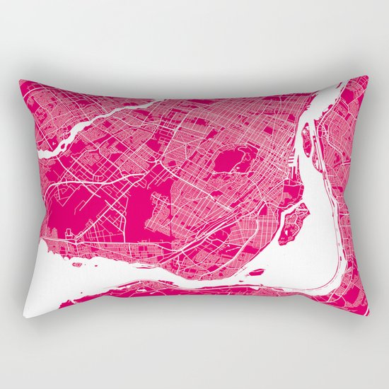 Montreal map raspberry Rectangular Pillow
