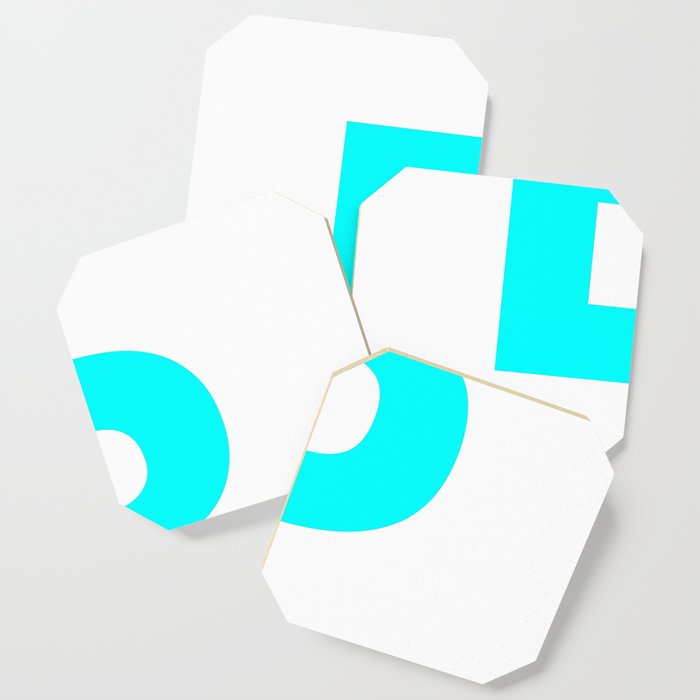 Letter B (Cyan & White) Coaster