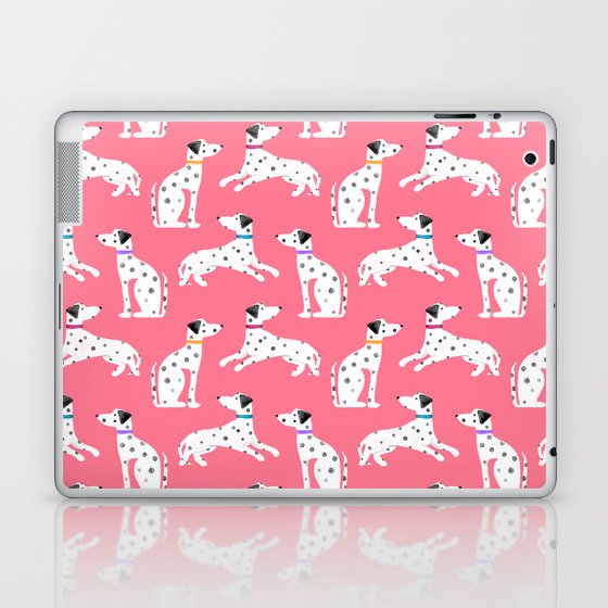 Watercolor Dalmatian Dog On Pink Laptop & iPad Skin