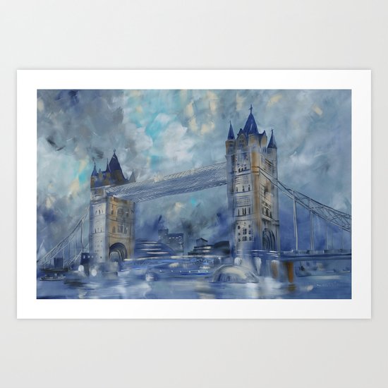 London Bridge 110x160 Cm Large Impressionism Acrylic Painting On