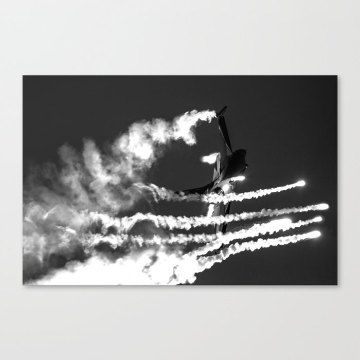 Belgian F16 and Flares Canvas Print