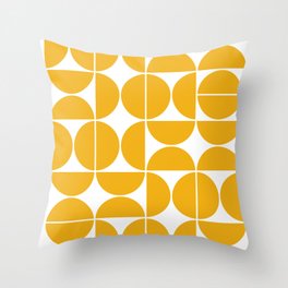 Mid Century Modern Geometric 04 Yellow Throw Pillow