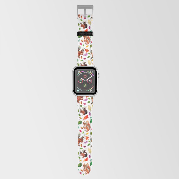 Colorful Watercolor Squirrels Apple Watch Band