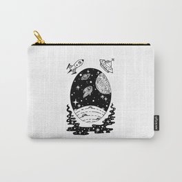 Space Themed Illustration — Comet Flying Past Planets Galaxy Design Carry-All Pouch