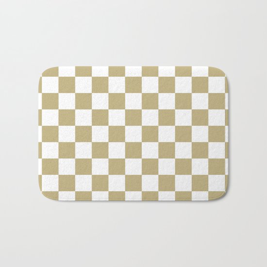 Checker (Sand/White) Bath Mat