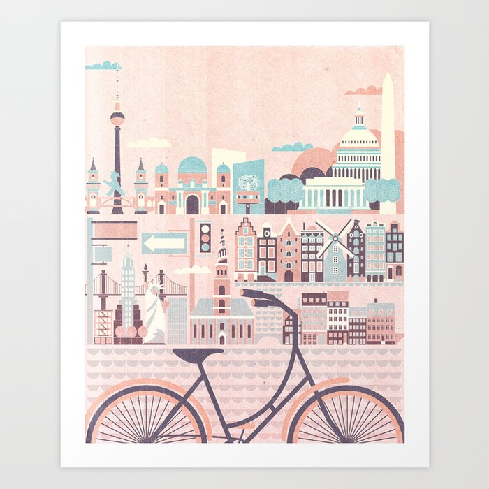 Best Cities to Tour by Bicycle Art Print